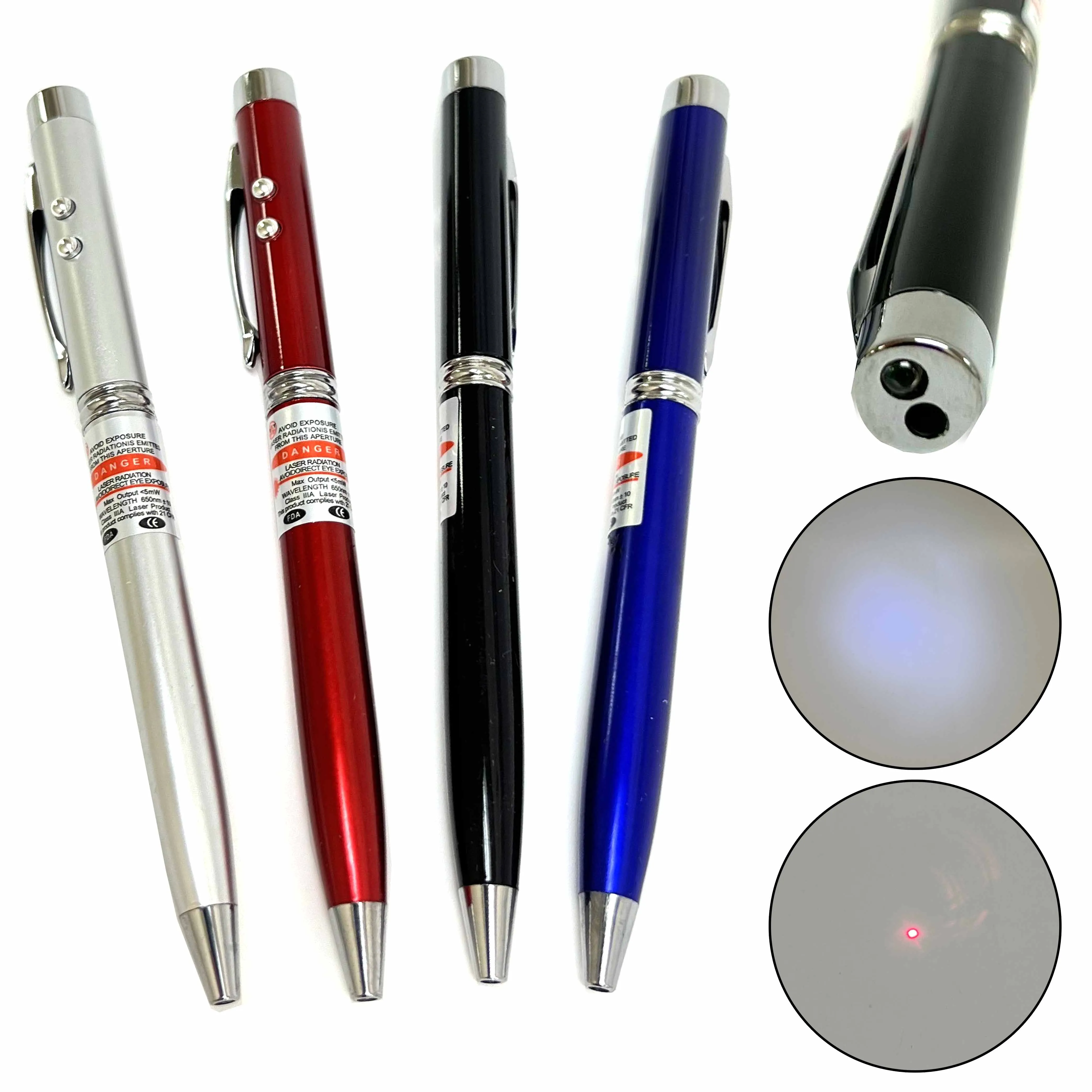 2 Pc Ballpoint Pen Laser Pointer LED Flashlight Beam Light Interactive Cat Chase