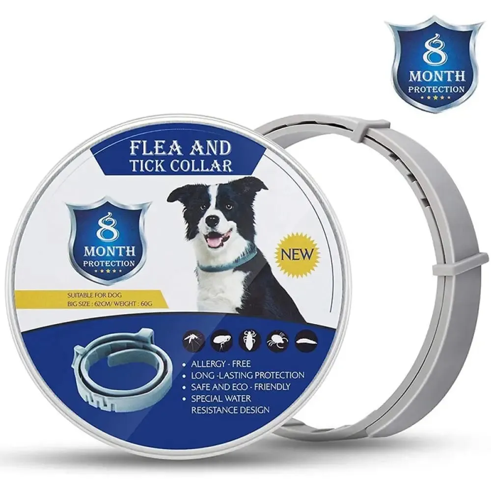 Adjustable Waterproof Natural 8 Month Protection Dog Flea and Tick Collar
