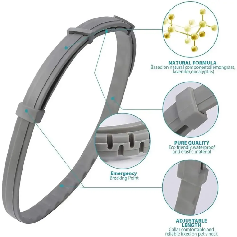 Adjustable Waterproof Natural 8 Month Protection Dog Flea and Tick Collar