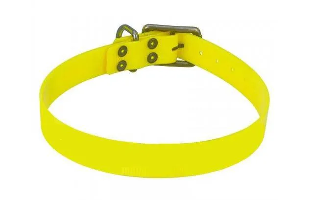 Bright Yellow Rubber Dog Collar