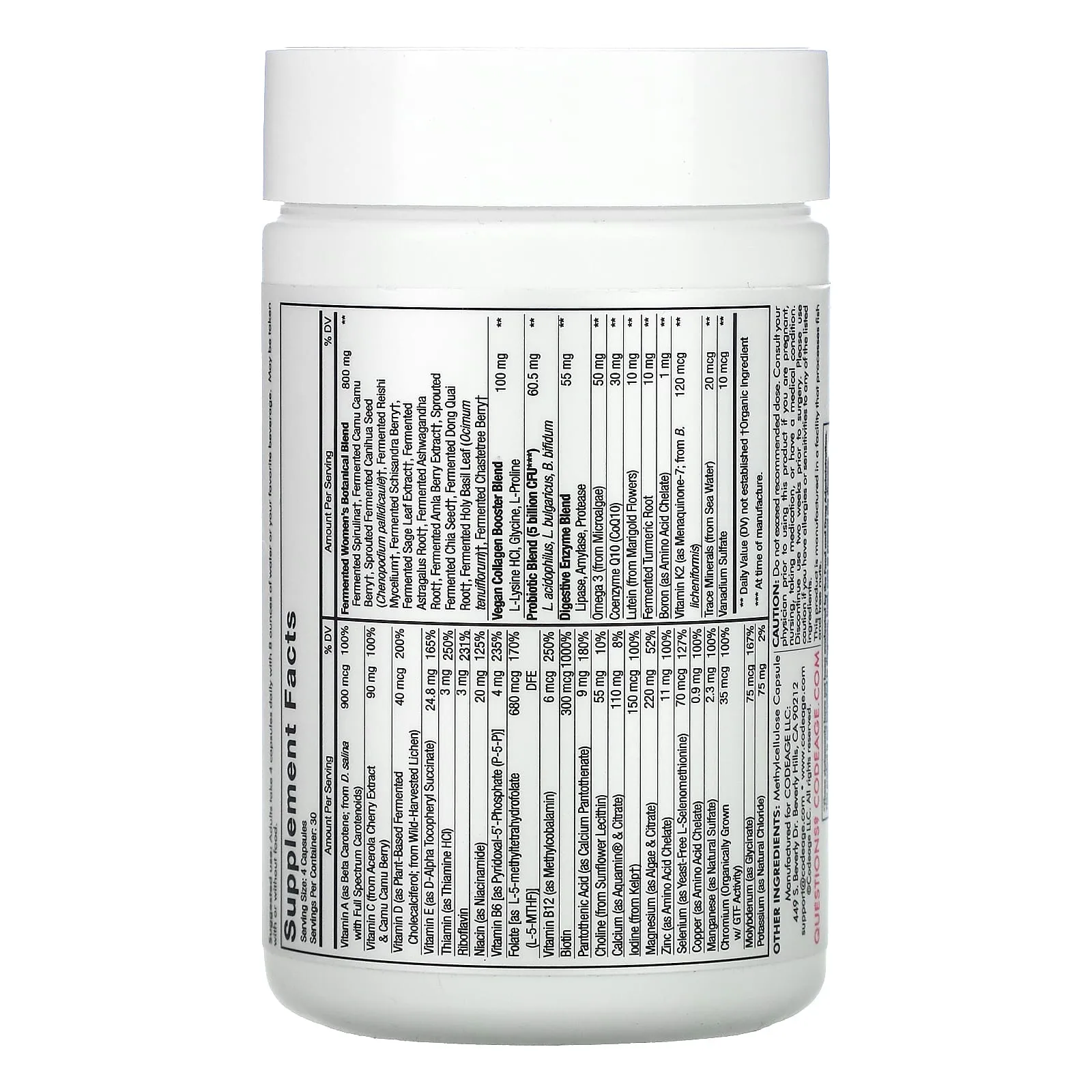 Codeage, Women's Fermented Multivitamin, 120 capsules