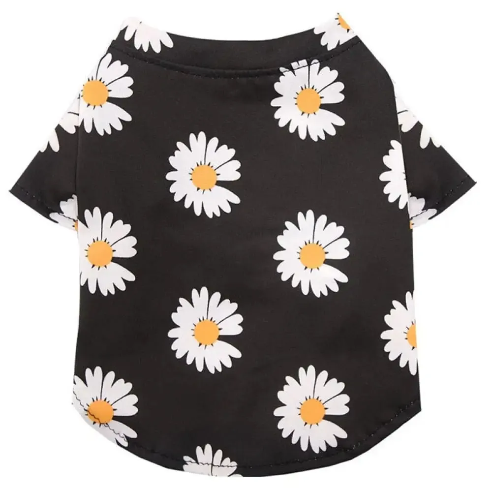 Comfortable Breathable Stretchy Lightweight Elastic Flower Printed Shirt for Small Dogs