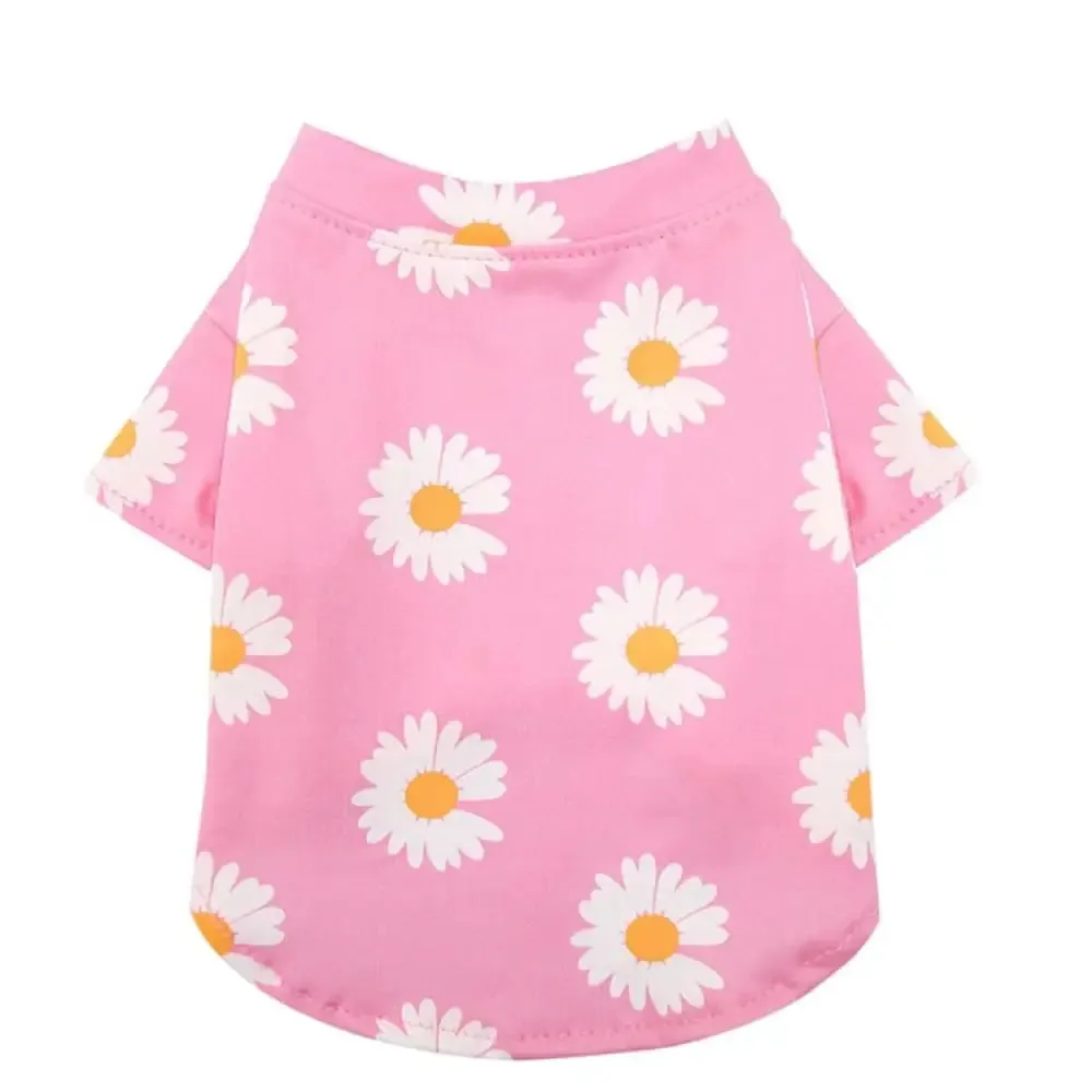 Comfortable Breathable Stretchy Lightweight Elastic Flower Printed Shirt for Small Dogs
