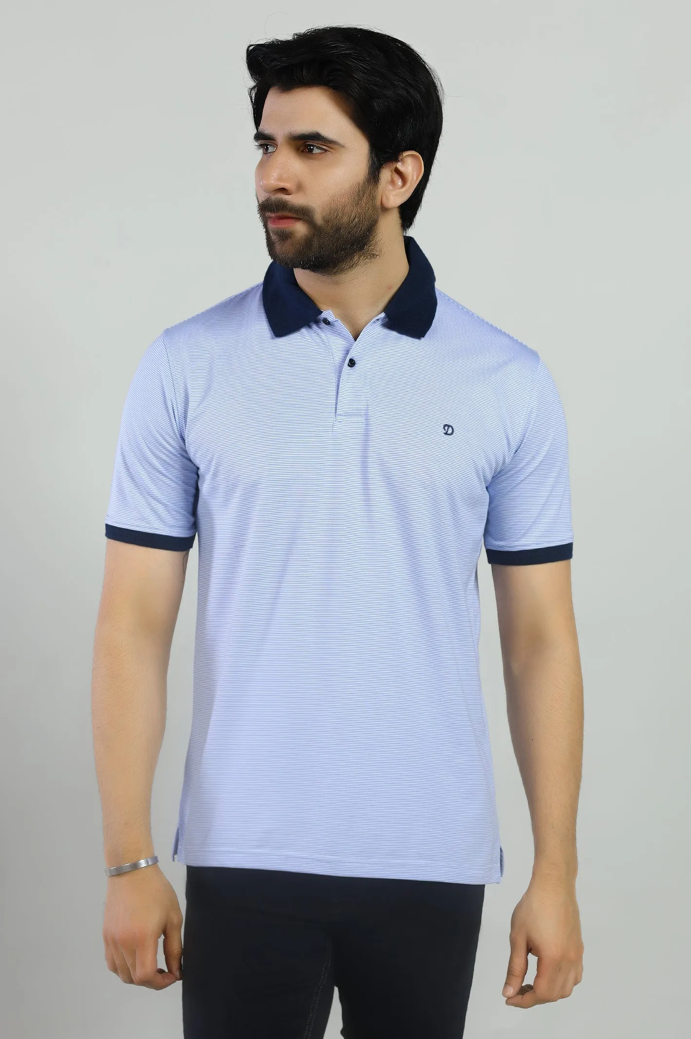 Contrast Polo Knit Shirt