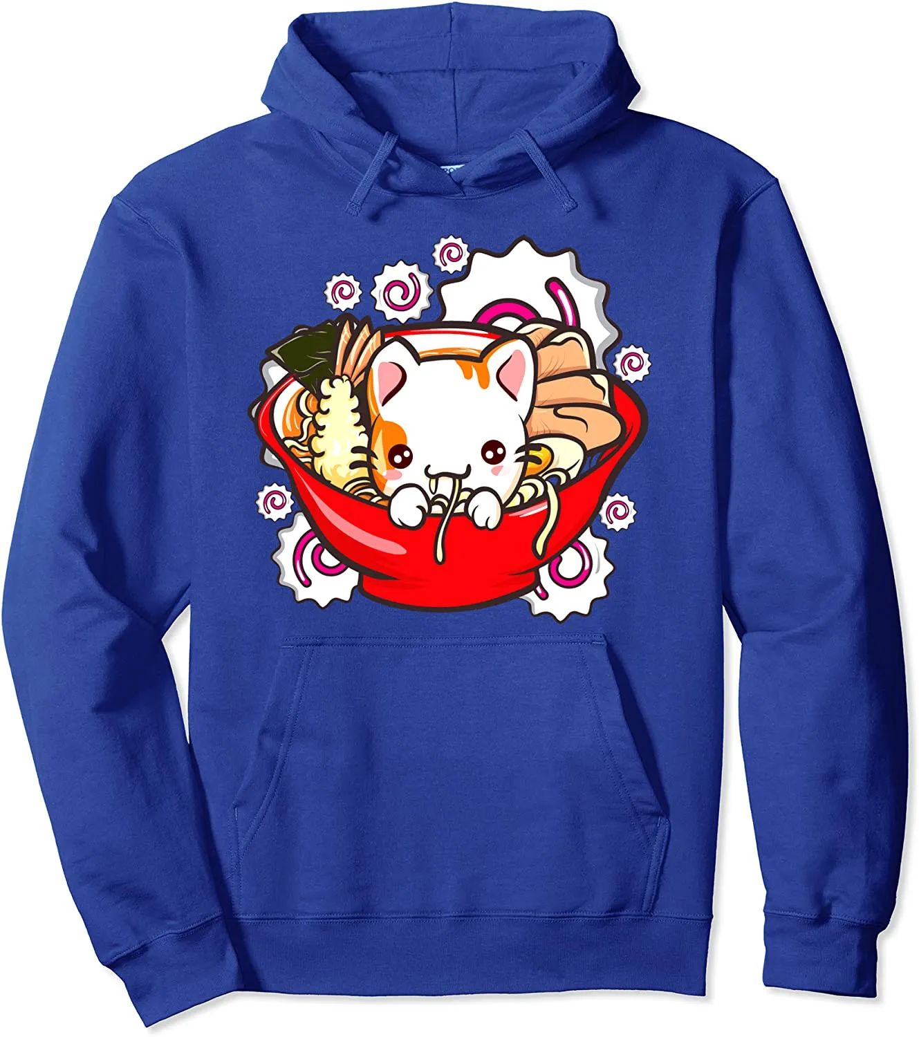 Cute Kawaii Cat Ramen Bowl Japanese Anime Kitten Pullover Hoodie