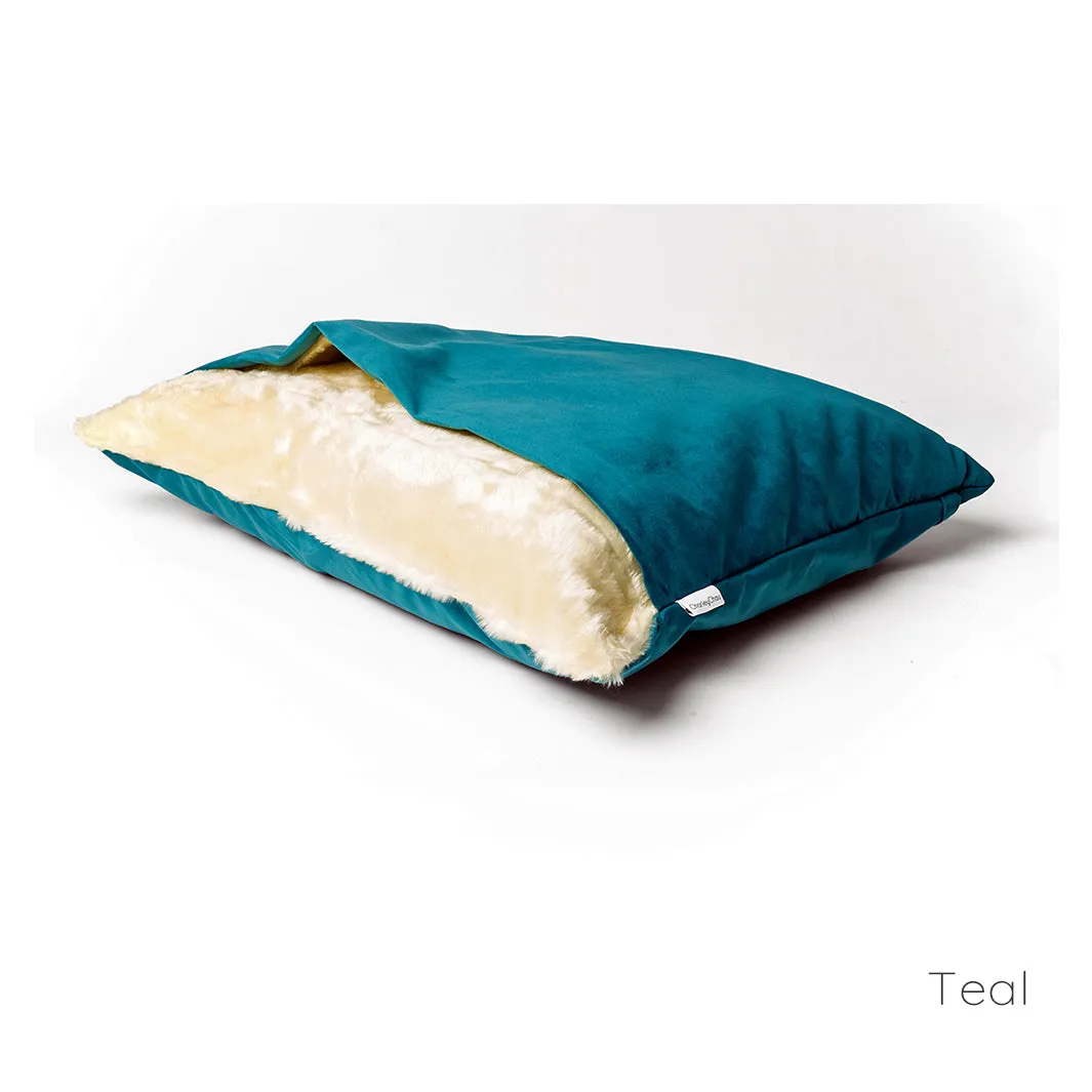 Cozy Velour Dog Snuggle Bed - Ultra Soft & Comfy Pet Sleeping Nest