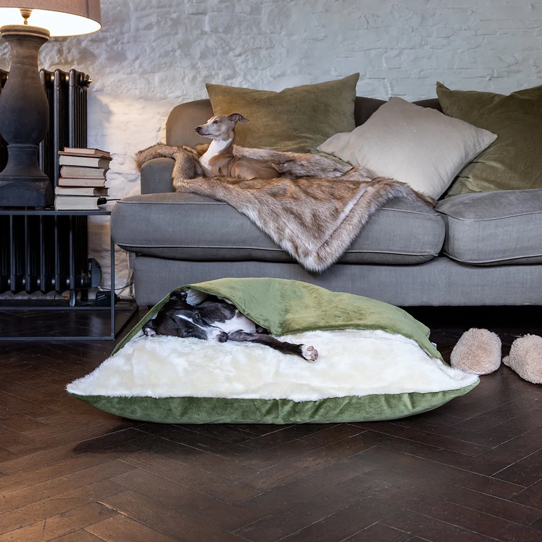 Cozy Velour Dog Snuggle Bed - Ultra Soft & Comfy Pet Sleeping Nest