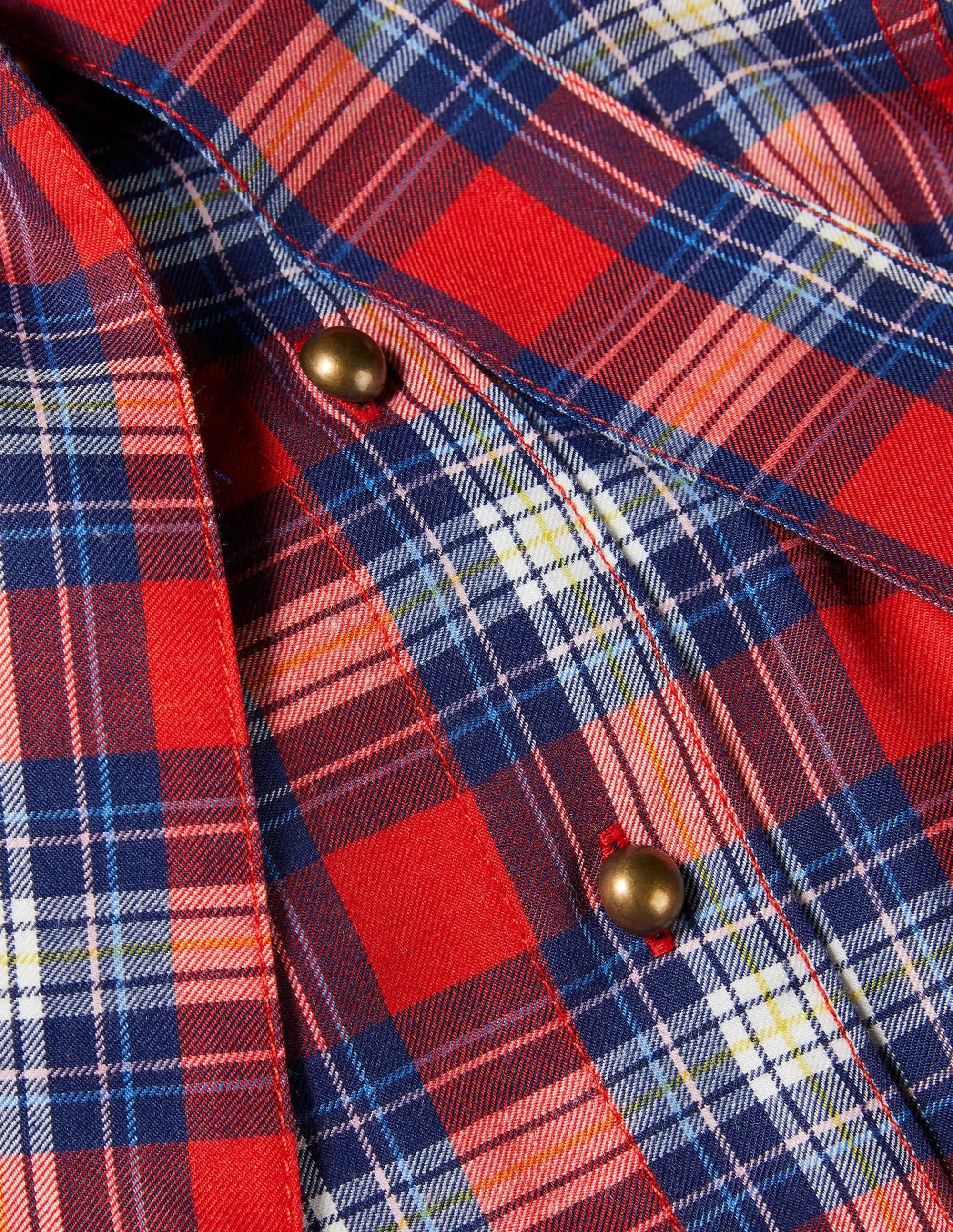 Elspeth Shirt Dress-Red and Ivory Check