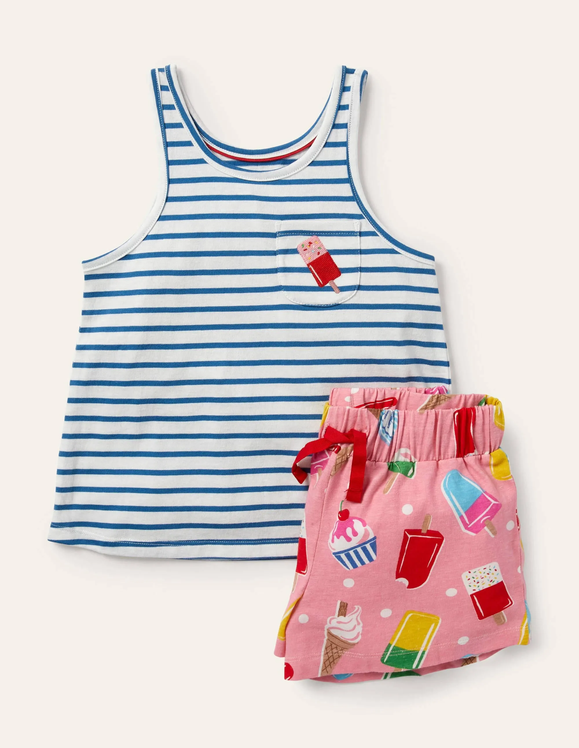 Fun Pocket Pyjama Set-Pink Lemonade Ice Cream Spot