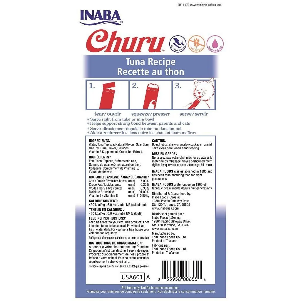 Inaba Churu Puree Tuna Cat Treats 56g x 6