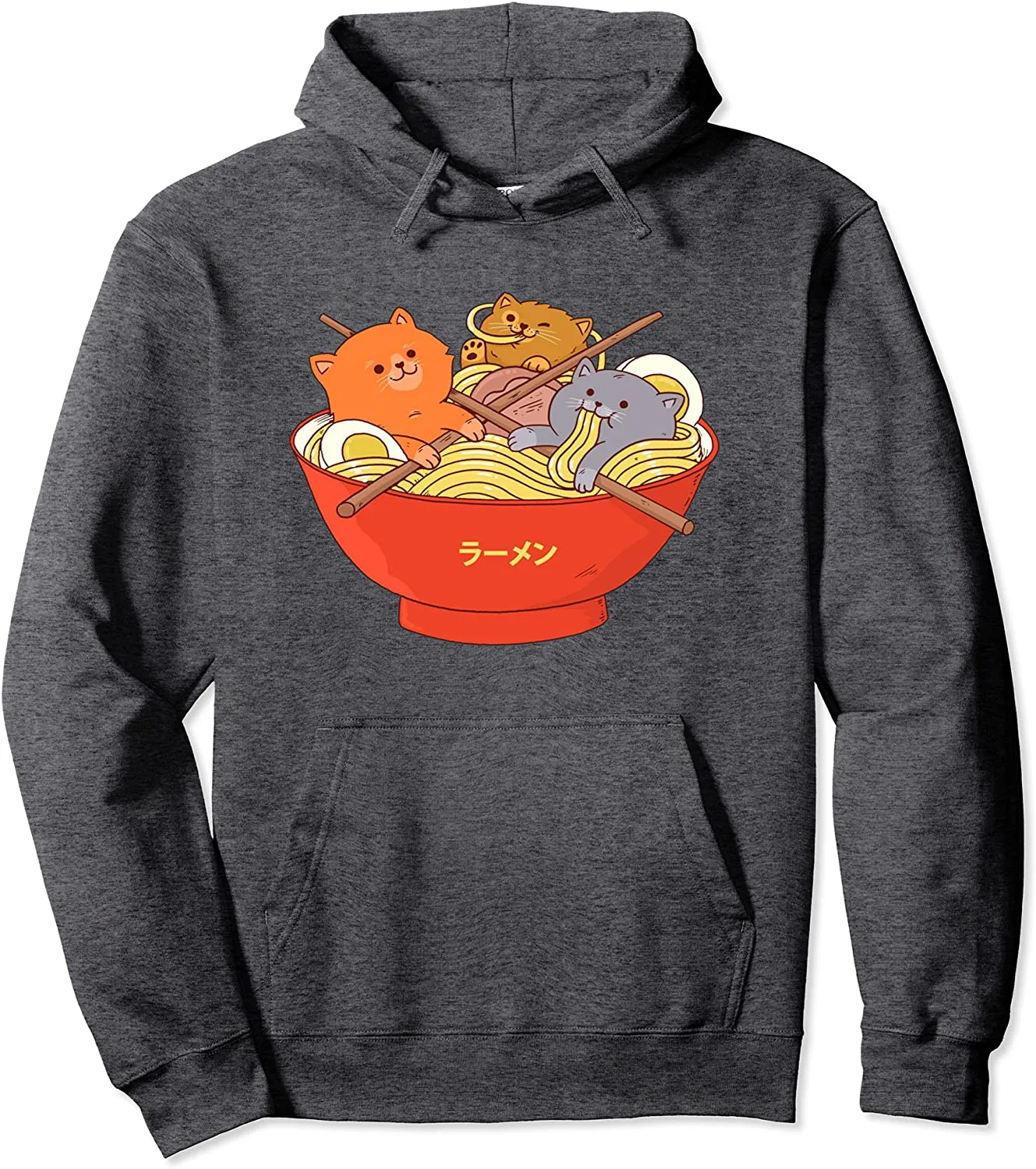 Kawaii Anime Cat Hoodie Japanese Ramen Noodle Hooded Sweater