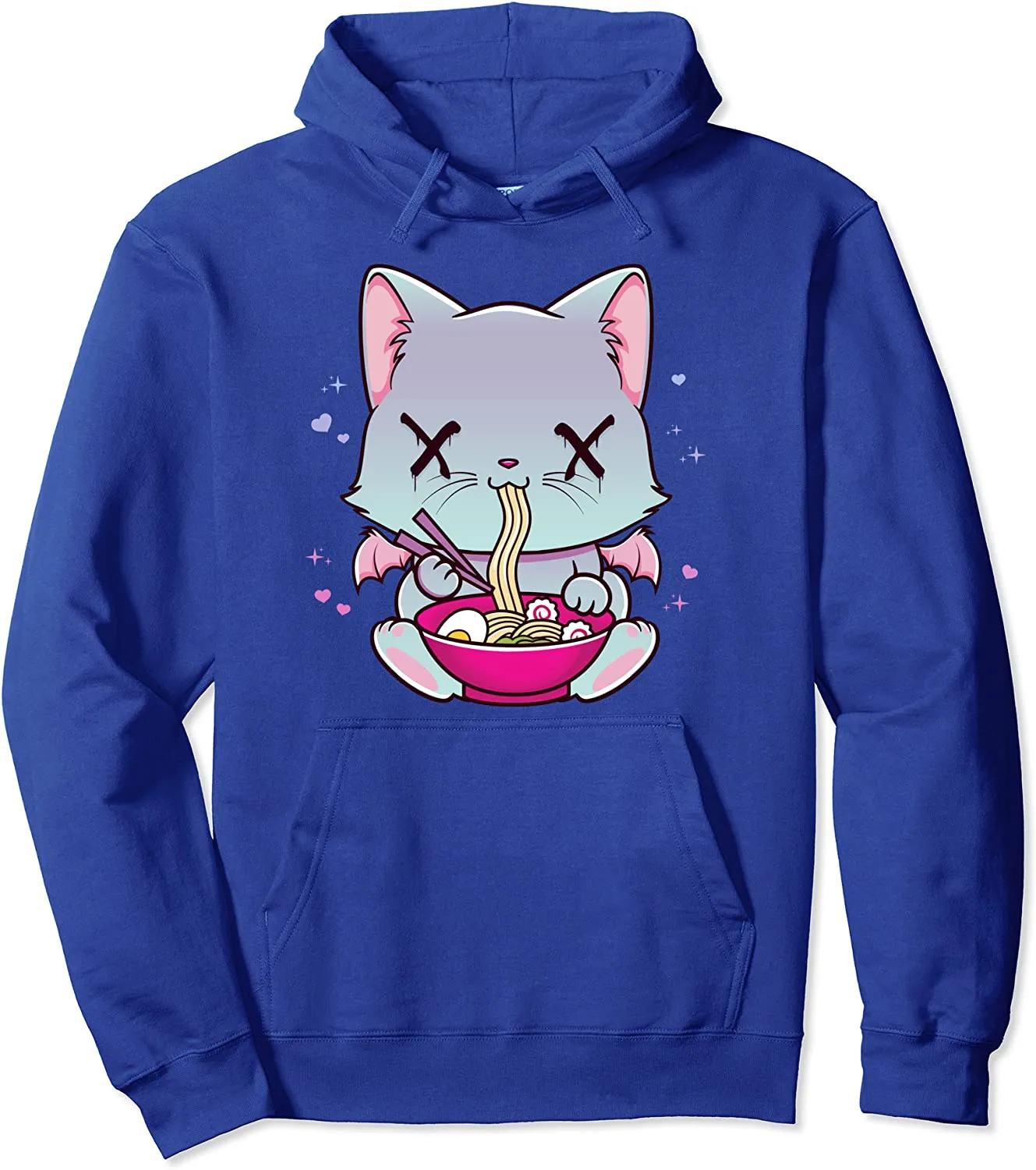 Kawaii Japanese Anime Cat Ramen Hoodie - Creepy Pastel Goth