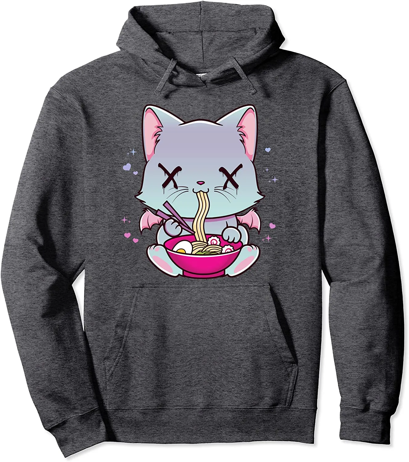 Kawaii Japanese Anime Cat Ramen Hoodie - Creepy Pastel Goth