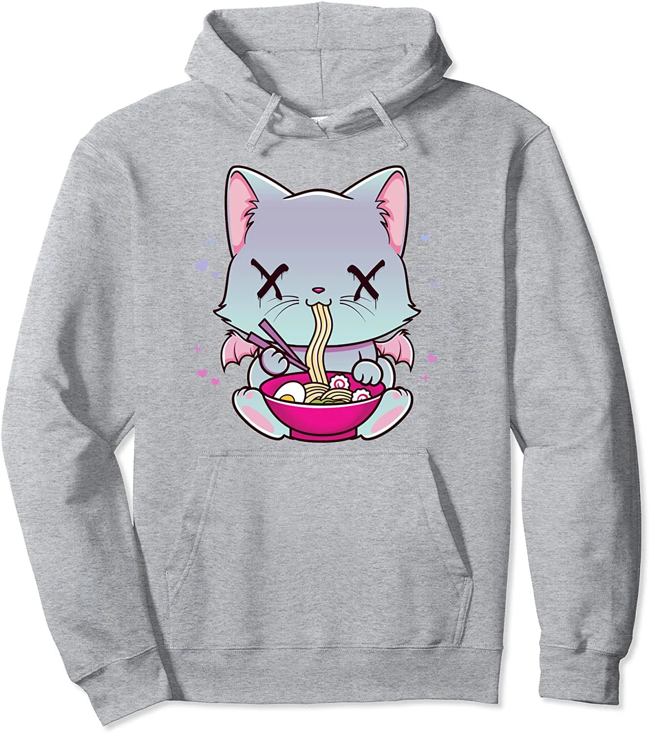 Kawaii Japanese Anime Cat Ramen Hoodie - Creepy Pastel Goth