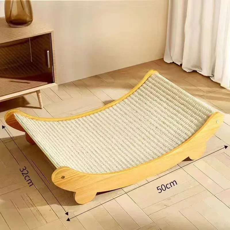 Luxury Wooden Cat Hammock with Scratch Resistant Mat