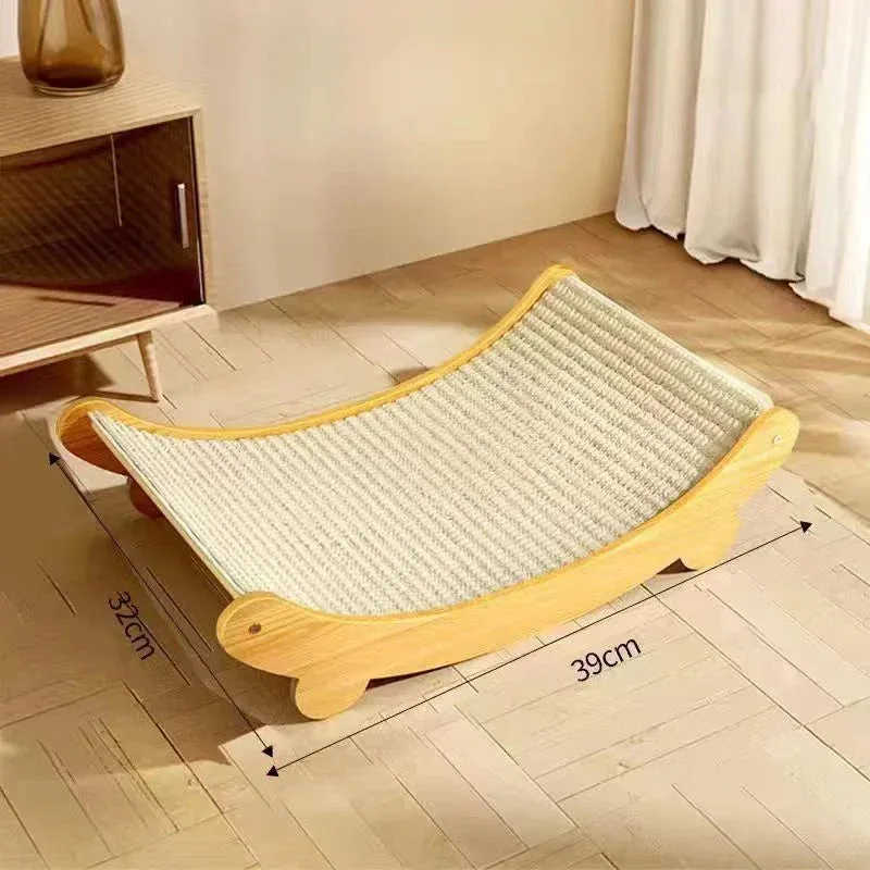 Luxury Wooden Cat Hammock with Scratch Resistant Mat