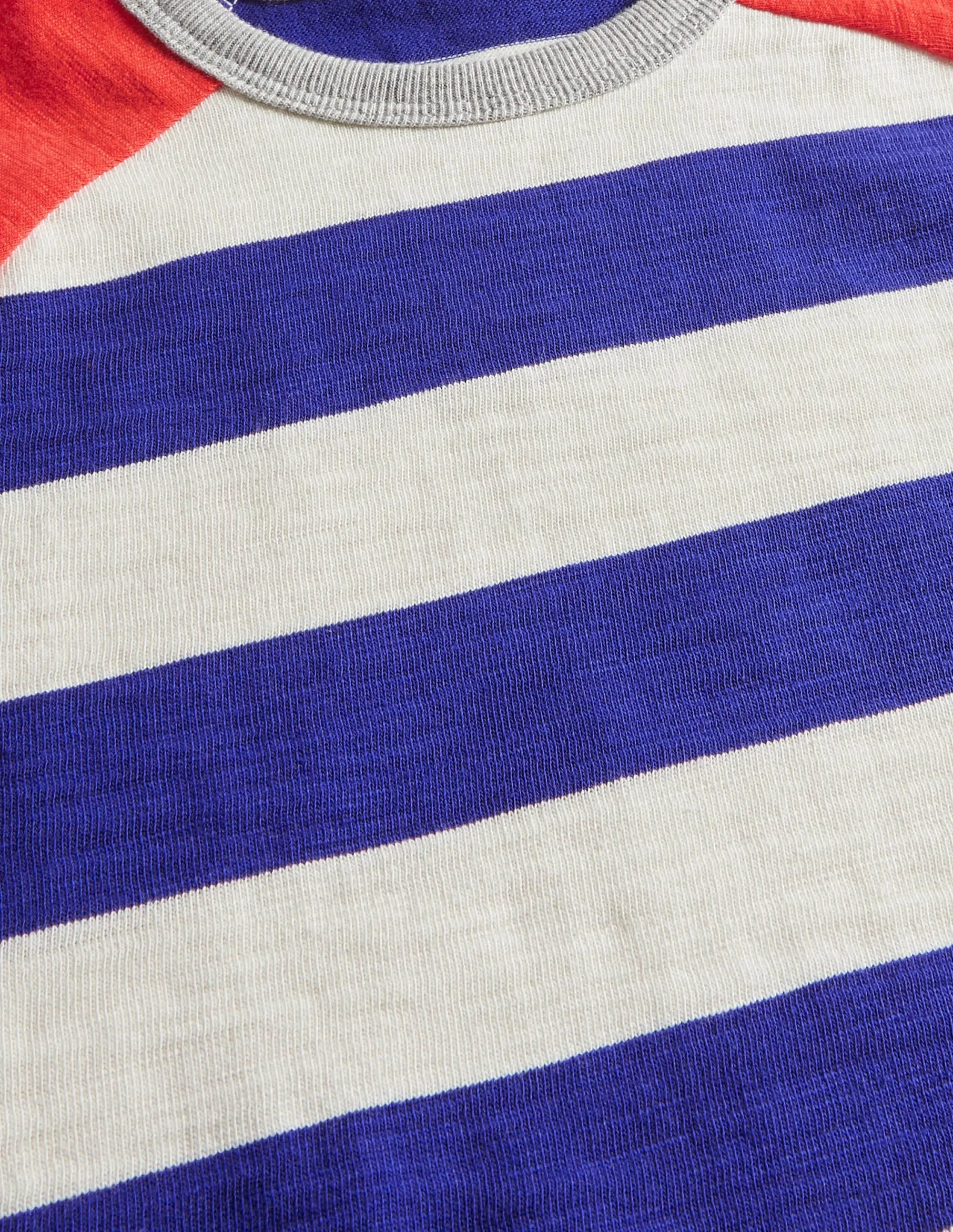 Raglan T-Shirt-Starboard Blue/Strawberry Red