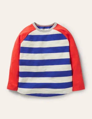 Raglan T-Shirt-Starboard Blue/Strawberry Red