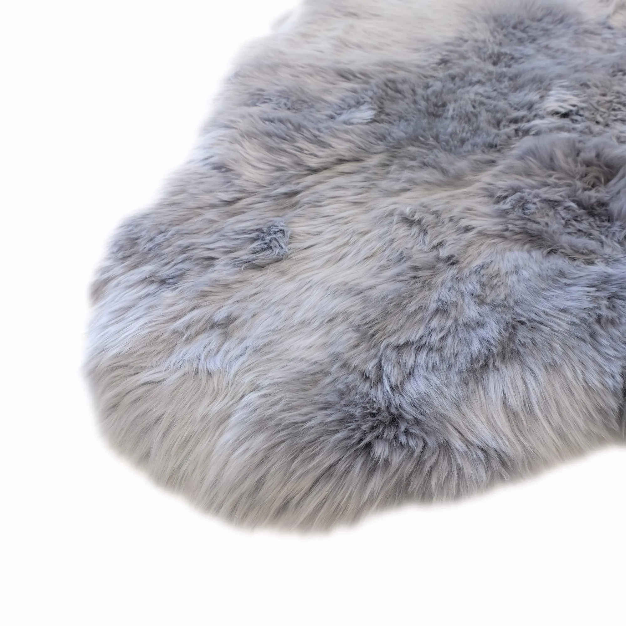Sheepskin Rug - Cloudy Grey - Super Double Length (210-220x65cm) - Long Wool Australian Merino Sheepskin