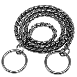 Snake Chain Dog Training Collar Pet Show Collar Heavy Duty Metal Chain P Choke Collars Strong Chrome Gold Black 3mm 4mm 5mm