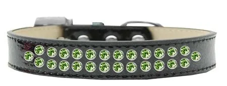 Two Row Lime Green Crystal Ice Cream Dog Collar in Many Colors