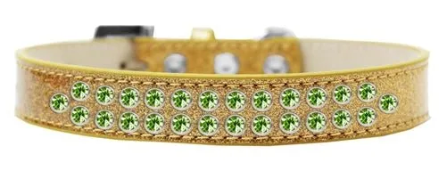 Two Row Lime Green Crystal Ice Cream Dog Collar in Many Colors